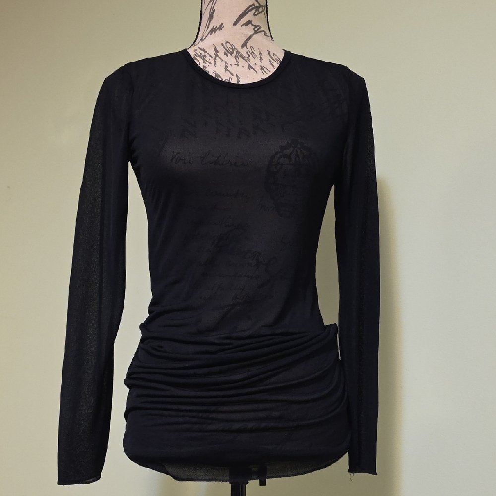 DKNY Elegant Black Long Sleeve Top